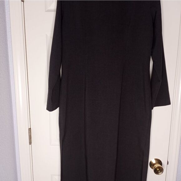 Dana Kay 12 Steel Grey Longsleeves Maxi Button Up Side Slits Women's Cardigan. - Picture 5 of 5